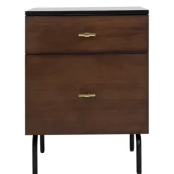 Nightstands-Kirkland's Home And Black 2-Drawer Nightstand Brown