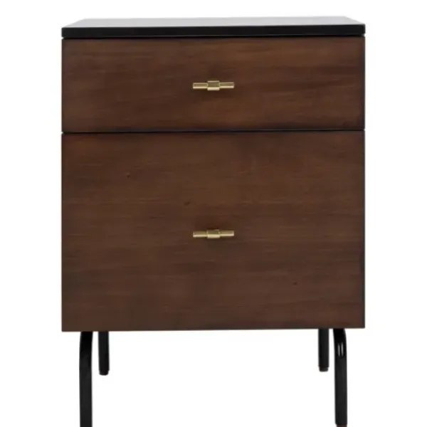Nightstands-Kirkland's Home And Black 2-Drawer Nightstand Brown