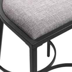 Bar Stools & Counter Height Stools-Kirkland's Home And Black Metal Counter Stools, Set Of 2 Gray