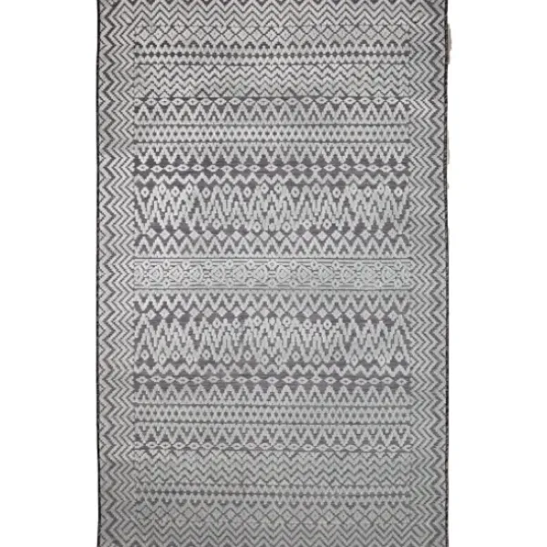 Outdoor Rugs-Kirkland's Home And Black Stripe With Tassel Outdoor Area Rug Tan