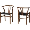 Dining Chairs-Kirkland's Home And Black Wishbone Dining Chairs, Set Of 2 Brown