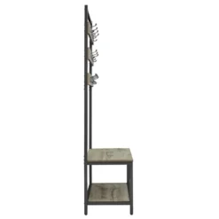 Entryway Furniture-Kirkland's Home And Black Wood Bench Hall Tree Gray