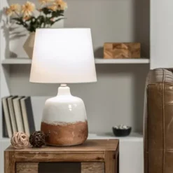 Table Lamps-Kirkland's Home And Bronze Ceramic Table Lamp White