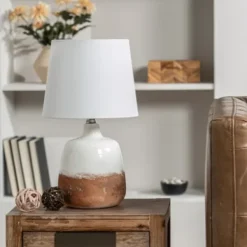 Table Lamps-Kirkland's Home And Bronze Ceramic Table Lamp White