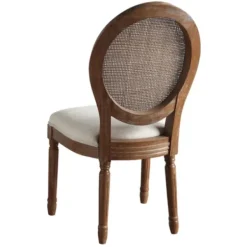 Dining Chairs-Kirkland's Home And Brown Cane Oval Back Dining Chair Ivory