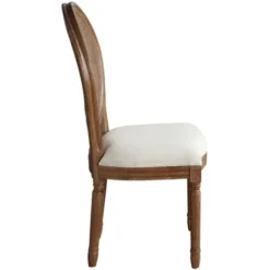 Dining Chairs-Kirkland's Home And Brown Cane Oval Back Dining Chair Ivory
