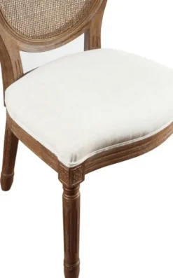 Dining Chairs-Kirkland's Home And Brown Cane Oval Back Dining Chair Ivory
