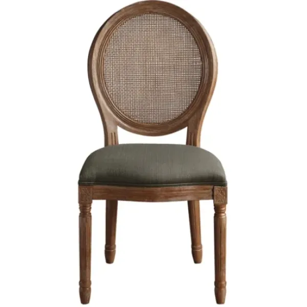 Dining Chairs-Kirkland's Home And Brown Cane Oval Back Dining Chair Gray