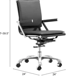 Office Furniture-Kirkland's Home And Chrome Ergonomic Office Chair Black