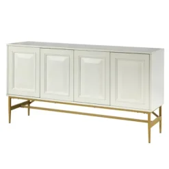 Cabinets & Sideboards-Kirkland's Home And Gold 4-Door Sideboard White