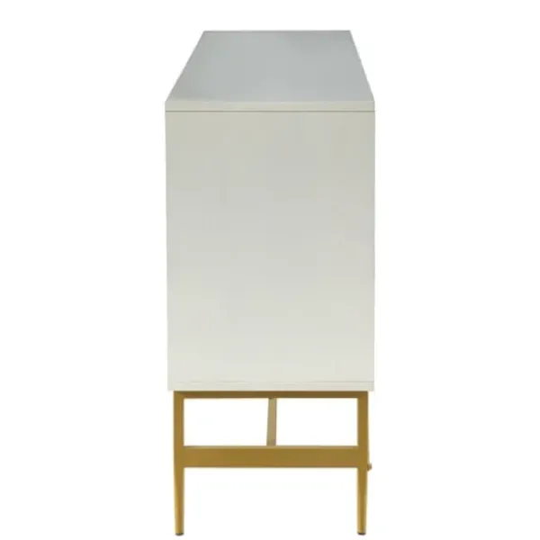 Cabinets & Sideboards-Kirkland's Home And Gold 4-Door Sideboard White