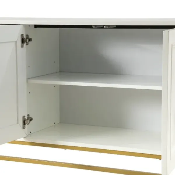 Cabinets & Sideboards-Kirkland's Home And Gold 4-Door Sideboard White