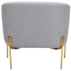 Accent Chairs-Kirkland's Home And Gold Rounded Back Accent Chair Gray