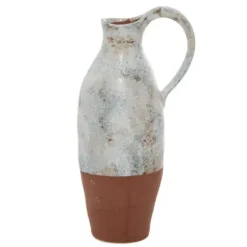Vases-Kirkland's Home And Gold Rustic Decorative Vase, 10 In. Gray