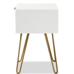 Accent & End Tables-Kirkland's Home And Gold Single Drawer Accent Table White