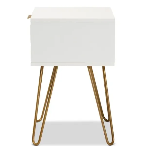 Accent & End Tables-Kirkland's Home And Gold Single Drawer Accent Table White