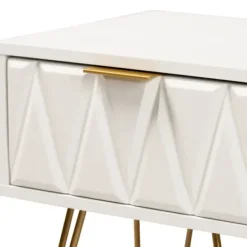 Accent & End Tables-Kirkland's Home And Gold Single Drawer Accent Table White