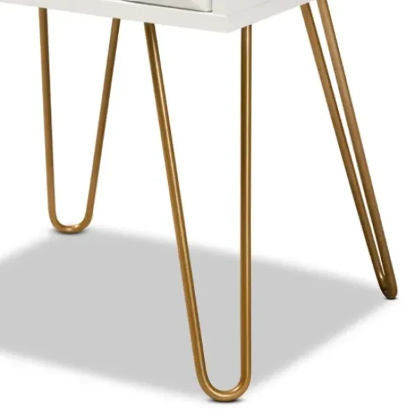 Accent & End Tables-Kirkland's Home And Gold Single Drawer Accent Table White