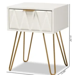 Accent & End Tables-Kirkland's Home And Gold Single Drawer Accent Table White