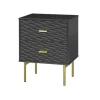 Nightstands-Kirkland's Home And Gold Wave Nightstand Black