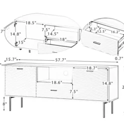 Tv Stands & Media Consoles-Kirkland's Home And Gold Wave Tv Stand White
