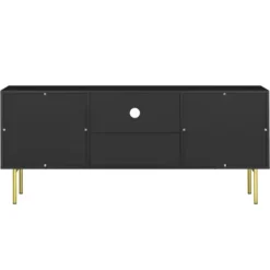 Tv Stands & Media Consoles-Kirkland's Home And Gold Wave Tv Stand Black