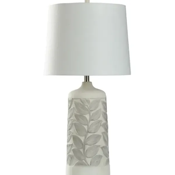Table Lamps-Kirkland's Home And Gray Botanical Table Lamp White