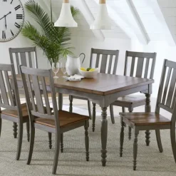 Dining Chairs-Kirkland's Home And Gray Wooden Dining Chairs, Set Of 2 Brown