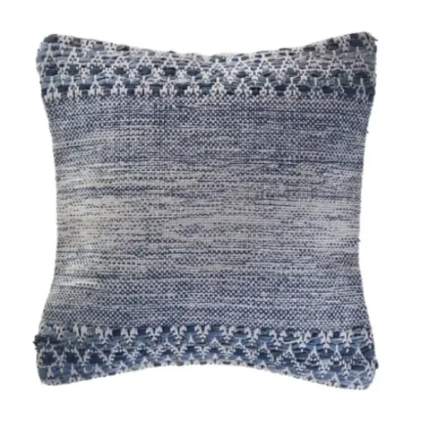 Pillows-Kirkland's Home And Ivory Textured Wavy Accent Pillow Blue