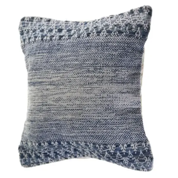 Pillows-Kirkland's Home And Ivory Textured Wavy Accent Pillow Blue