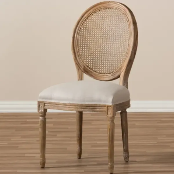 Dining Chairs-Kirkland's Home And Natural Cane Oval Back Dining Chair White