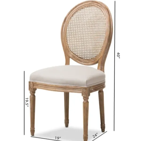 Dining Chairs-Kirkland's Home And Natural Cane Oval Back Dining Chair White