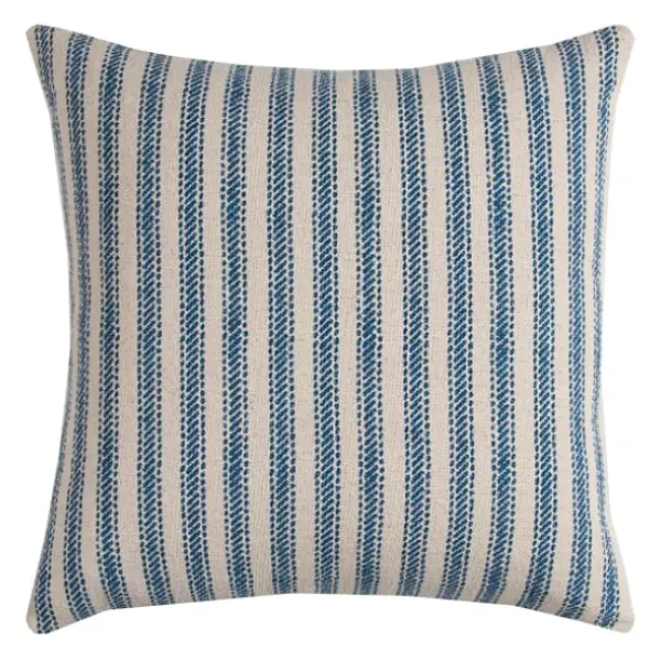 Pillows-Kirkland's Home And Natural Ticking Stripe Pillow Blue