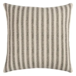 Pillows-Kirkland's Home And Natural Ticking Stripe Pillow Gray