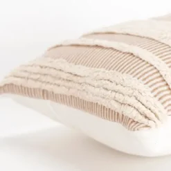 Pillows-Kirkland's Home And Natural Tufted Stripes Lumbar Pillow Tan