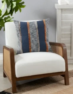 Pillows-Kirkland's Home And Orange Vertical Stripe Throw Pillow Blue