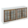 Tv Stands & Media Consoles-Kirkland's Home And Rustic Oak Glass Door Tv Stand White