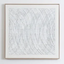 Framed Art-Kirkland's Home And Silver Abstract Lines Framed Art White