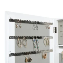 Full Length & Floor Mirrors-Kirkland's Home And Silver Wood Mirror Armoire White