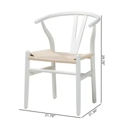 Dining Chairs-Kirkland's Home And Tan Wishbone Dining Chairs, Set Of 2 White