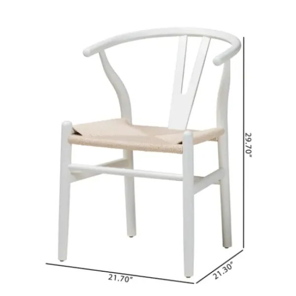 Dining Chairs-Kirkland's Home And Tan Wishbone Dining Chairs, Set Of 2 White