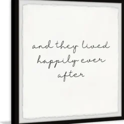 Wall Quotes & Signs-Kirkland's Home And They Lived Happily Framed Art Print White