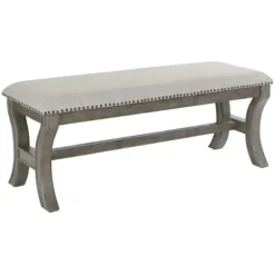 Benches & Ottomans-Kirkland's Home And Wash Nailhead Trim Bench Gray