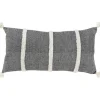 Pillows-Kirkland's Home And White Artisanal Stripes Lumbar Pillow Black