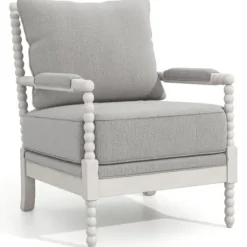 Accent Chairs-Kirkland's Home And White Beaded Frame Accent Chair Gray