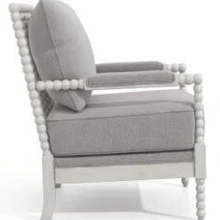 Accent Chairs-Kirkland's Home And White Beaded Frame Accent Chair Gray