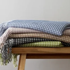 Blankets & Throws-Kirkland's Home And White Waffle Knit Fringe Throw Black