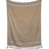Blankets & Throws-Kirkland's Home And White With Fringe Throw Blanket Tan