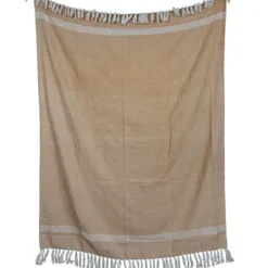 Blankets & Throws-Kirkland's Home And White With Fringe Throw Blanket Tan