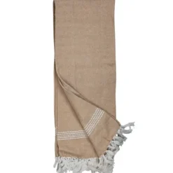 Blankets & Throws-Kirkland's Home And White With Fringe Throw Blanket Tan